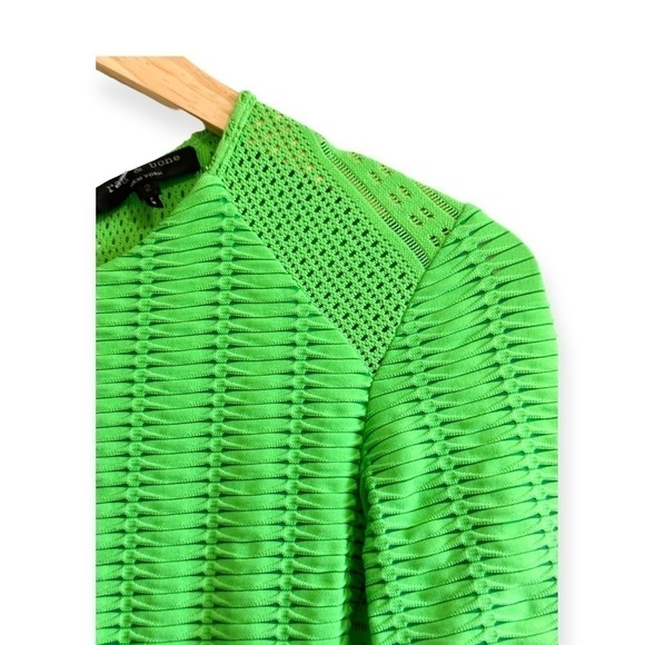 RAG & BONE Green Niki pointelle laddered-jersey fit and flare mini‎ dress SIZE 2 - Picture 10 of 15